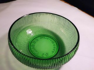 Vintage E O Brody Co Green Glass Ribbed Bowl 3