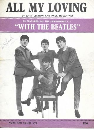 The Beatles All My Loving Uk Sheet Music