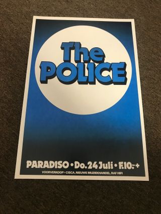 The Police Paradiso Amsterdam 1980 Cardstock Concert Poster 12 " X18 "