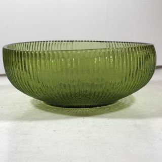 Vintage Ribbed Green Glass Bowl - E.  O.  Brody Cleveland Oh
