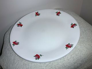 “red Floral” Corning Corelle Red Flowers Dinner Plates - Set Of 3