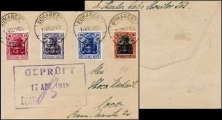 Gf420.  German Occupation Romania Cover 1918 Overprinted Stamps 9 Army Expertised