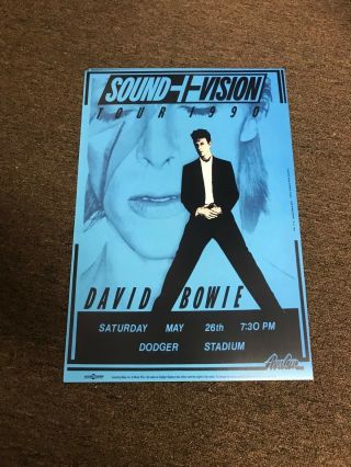 David Bowie Sound,  Vision 1990 Dodger Stadium Cardstock Concert Poster 12x18