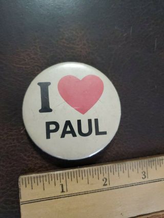Vintage 1970s I Love Paul (mccartney) Pinback Button