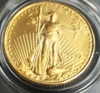 1999 1/10 Oz American Gold Eagle $5 Gem Brilliant Uncirculated Coin $5