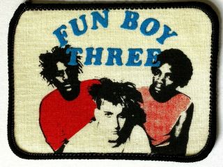 Fun Boy Three - Old Og Vtg Early 1980`s Printed Patch Sew On Ska Pop Wave