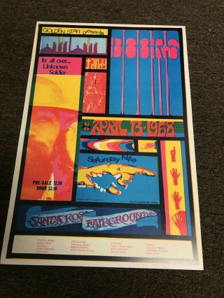 The Doors 1968 Santa Rosa California Cardstock Concert Poster 12 " X 18 "