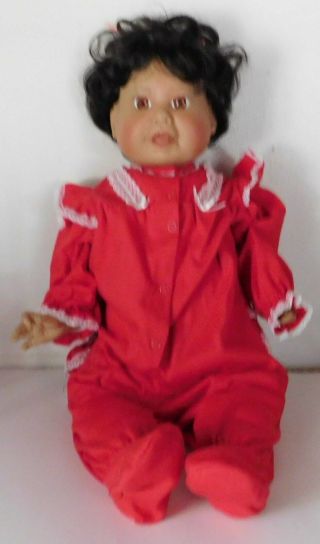 1987 Lee Middleton 23 " African American Brown Skin Baby Girl Doll With Bible