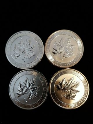 (4) 2015 Canada 1.  5 Oz Silver Maple Leaf.  9999 Fine $8 Bu Coin Uncirculated