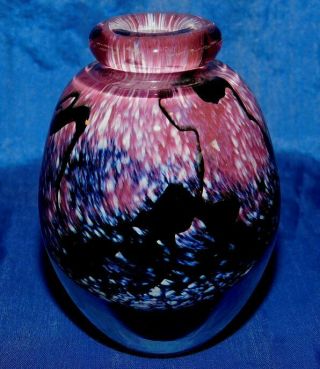 Robert Eickholt Art Glass Perfume Bottle 1990 Signed