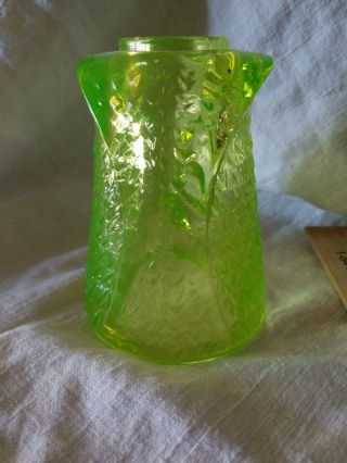 UNIQUE VINTAGE GREEN OWL Glass Lamp Votive Candle Holder.  Lid only 3