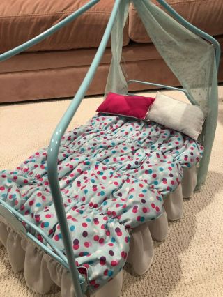 American Girl Truly Me Canopy Bed And Bedding Set For 18 " Doll (2016)