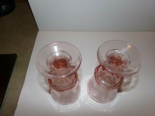 Vintage Pink Depression Glass Goblets Embossed 2pc
