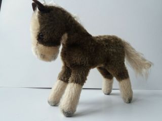 Vintage 1960s Steiff Ferdy Horse Pony Mohair Toy 18cm/7in,  No Id