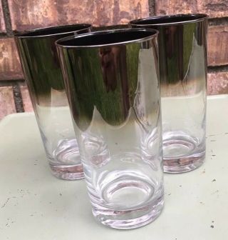 1 Mcm Queens Lusterware Silver Ombre Fade Highball Tumbler Glasses Thorpe