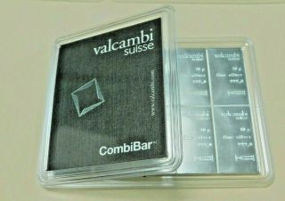 Valcambi Suisse Combibar 5x2 10g.  999 Fine Silver Bars - 100 Total Grams