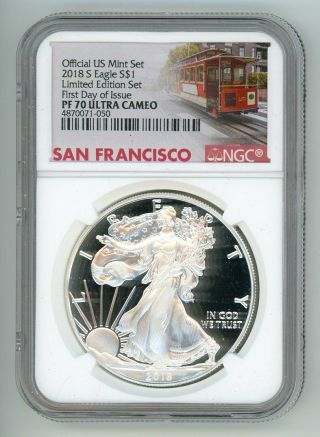 2018 S Silver Eagle S $1 Limited Edition Ngc Pf70 First Day Of Issue 4870071 - 050