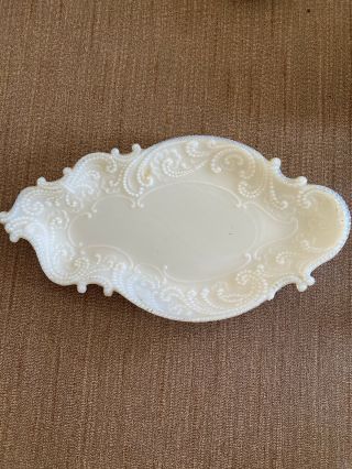 Antique Victorian Milk Glass Small Vanity Tray