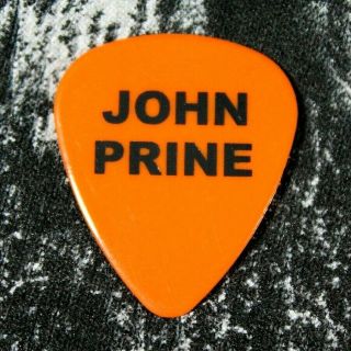 John Prine // Authentic Signature Guitar Pick // Oh Boy Records Orange/black