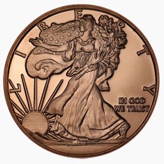 140 X 1 Oz Copper Round (. 999 Fine) - Walking Lady Liberty