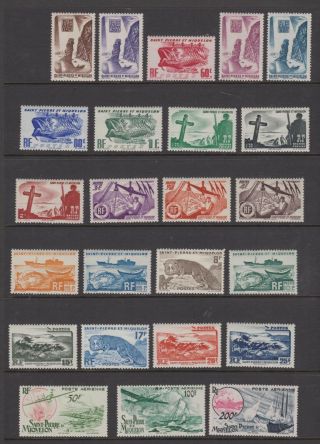 St.  Pierre Et Miquelon - Sg 361/84 - L/m - 1947/52 - 10c - 200f (24 Stamps)