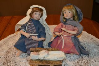 Ashton Drake Dolls Holy Family Christmas Nativity Set Jesus Mary Joseph