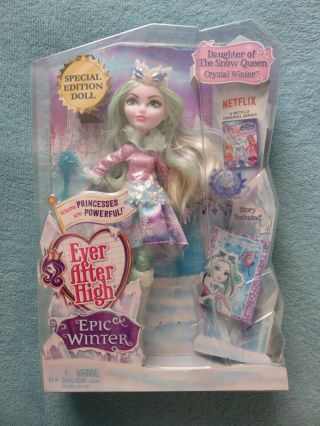 Ever After High Crystal Winter Daughter of the Snow Queen Doll Plus Book 3