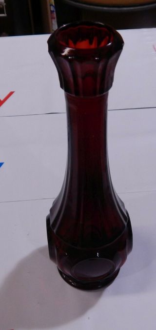 Vintage Ruby Red Wheaton Glass Bullseye Bud Vase 9 1/4 "
