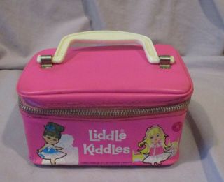 Rare Vintage Liddle Kiddles Pink Zipper Train Case - 1967 3567 By Mattel