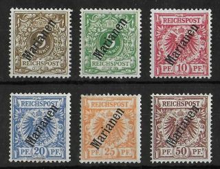 Marianen German Colonies 1900 Lh Complete Set Michel 1ii - 6ii Cv €230