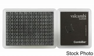 Valcambi Suisse 1 X 100g.  999 Fine Silver Combibar Sheet In Assay Card