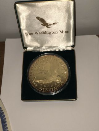 Year 2000 Giant Quarter - Pound Golden Proof The Washington.  999 Pure Silver