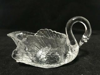 Vintage Cambridge Glass Co.  1040 Crystal Swan - Type I 3 " Marked