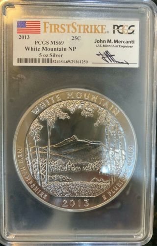 2013 White Mountain Np 5 Oz Silver - Fs Mercanti - Total Population Only 891