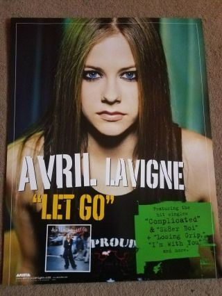 Avril Lavigne / Let Go - 2002 Arista Records Double Sided Promo Poster 17 X 22