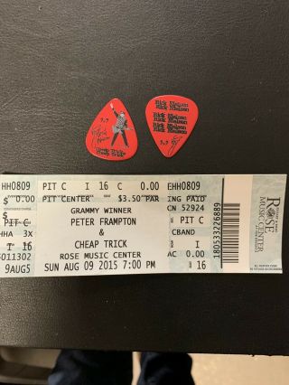 2 Rick Nielsen Trick 2015 Concert Tour Guitar Picks Red Matched Pair