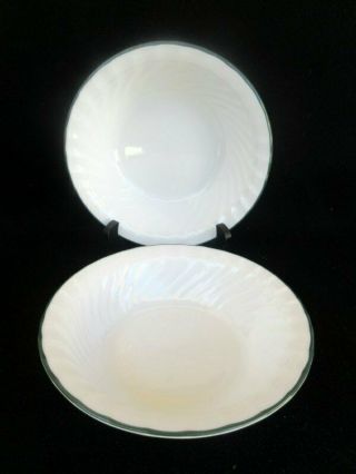 Corelle Callaway Ivy Set Of 2 Cereal Bowls Swirled White/green Vines