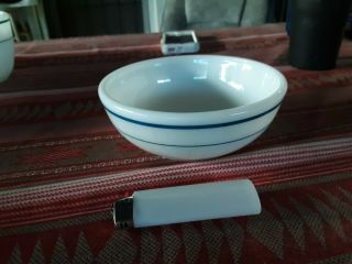 Vintage Pyrex Cereal Bowl Double Teal Blue Stripe - 705 Restaurantware - 5.  75 " - Euc