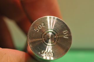 5 Oz Silver Bullet Shotgun Shell 12 Gauge -.  999 Fine