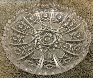 Vintage Clear Crystal Pressed Glass Candy Dish 5 Inches Diameter Euc