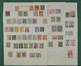 Dutch Indies Netherlands Stamps Selection On 7 Album Pages (j129)