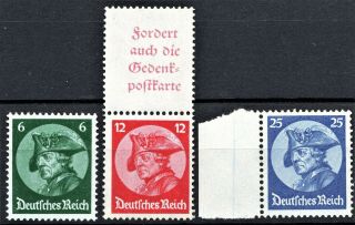 Germany - 1933 Frederick The Great - Full Set - Never Hinged Scan,  Pic