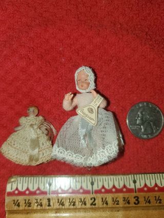 Dollhouse Miniature Dolls 1 From Germany With Tag And A Tiny 1 Inch.