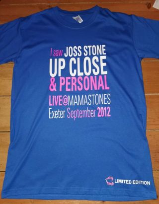 Joss Stone T Shirt Medium Rare Ltd Edition Intimate Gig Mamastones Exeter 2012