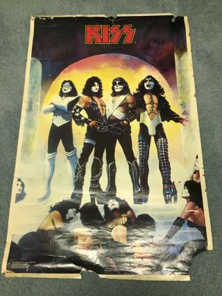 Kiss - Vintage Love Gun Poster - 1977 - Poor
