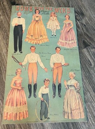 Gone With The Wind Uncut Paper Doll Book Merrill Selznick Mgm 1990 Turner