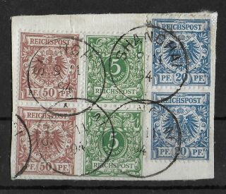 China German Offices 1894 On Paper Forerunners 3 Pairs Cv €330,  Signed Bpp
