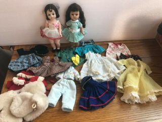 2 Dolls,  Vintage Clothes For Vogue Ginny,  Madame Alexander,  Ginger Sized Dolls