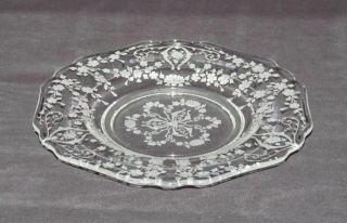 Cambridge Glass Diane Etch No.  752 Crystal Bread And Butter Plate