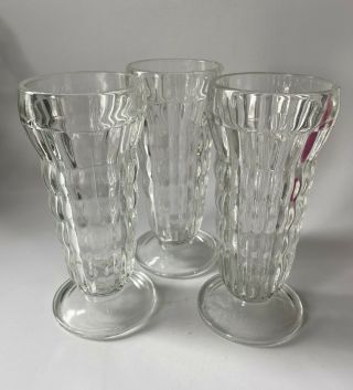 Set Of 3 Vintage Ice Cream Sundae Cups About 5.  5” Tall